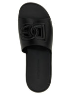 Dolce & Gabbana Black Leather Slides