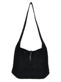 Saint Laurent Black Raffia Tote Bag