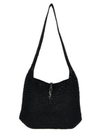 Saint Laurent Black Raffia Tote Bag