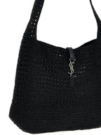 Saint Laurent Black Raffia Tote Bag