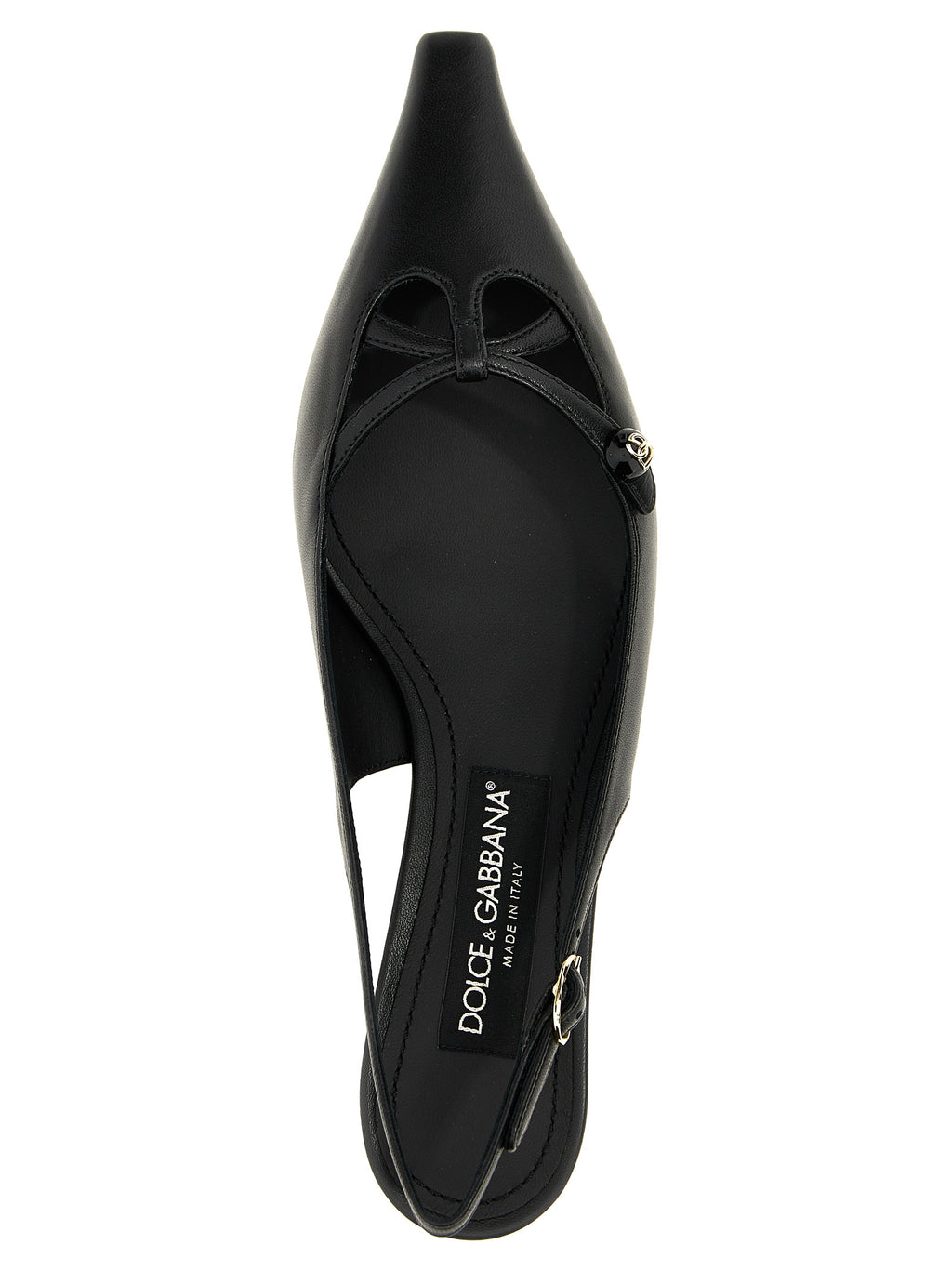 Dolce & Gabbana Black Lamb Leather Mid Heel Pumps