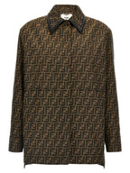 Fendi Brown Polyester Leather Jacket