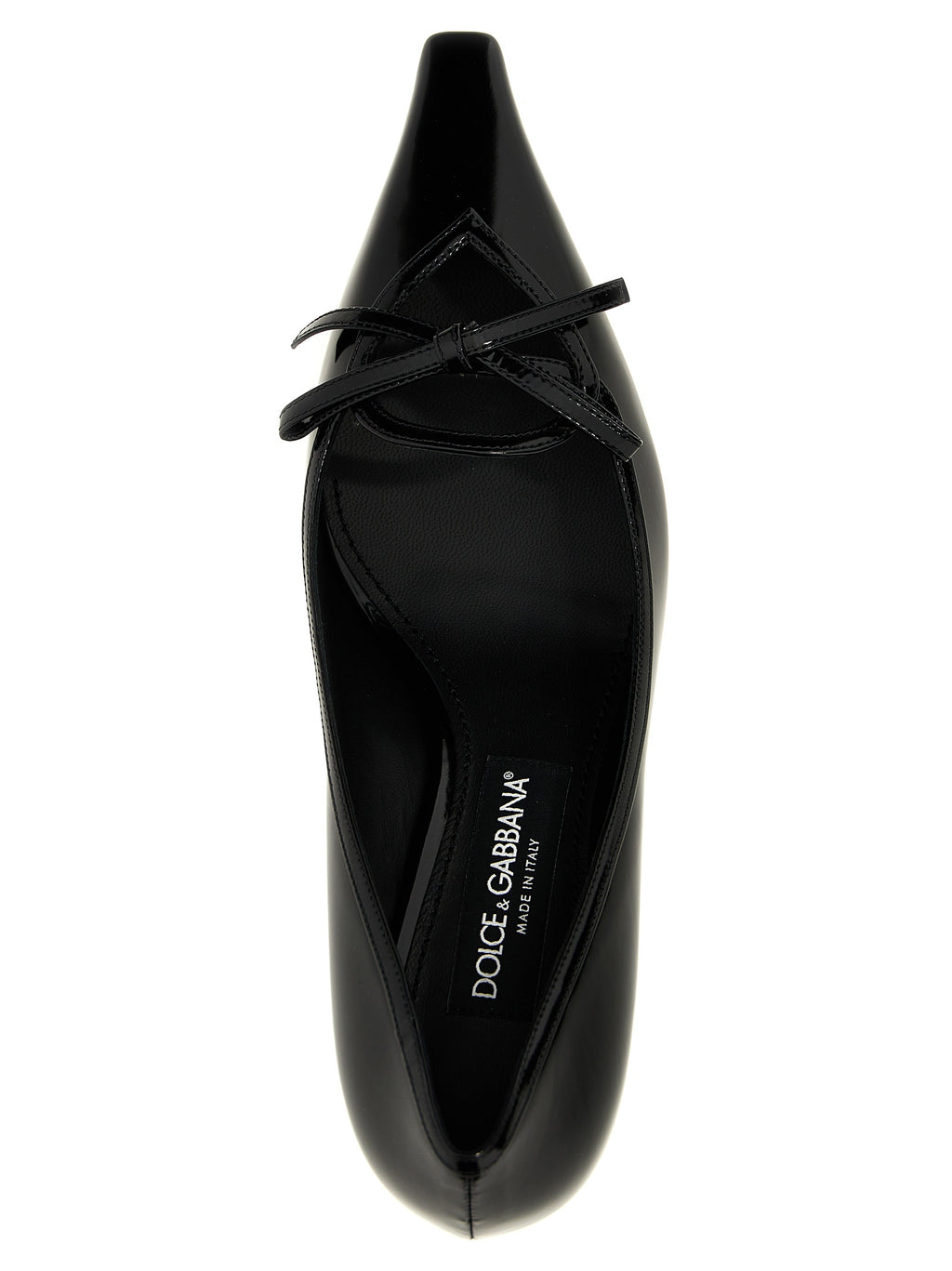 Dolce & Gabbana Black Calfskin Mid Heel Pumps