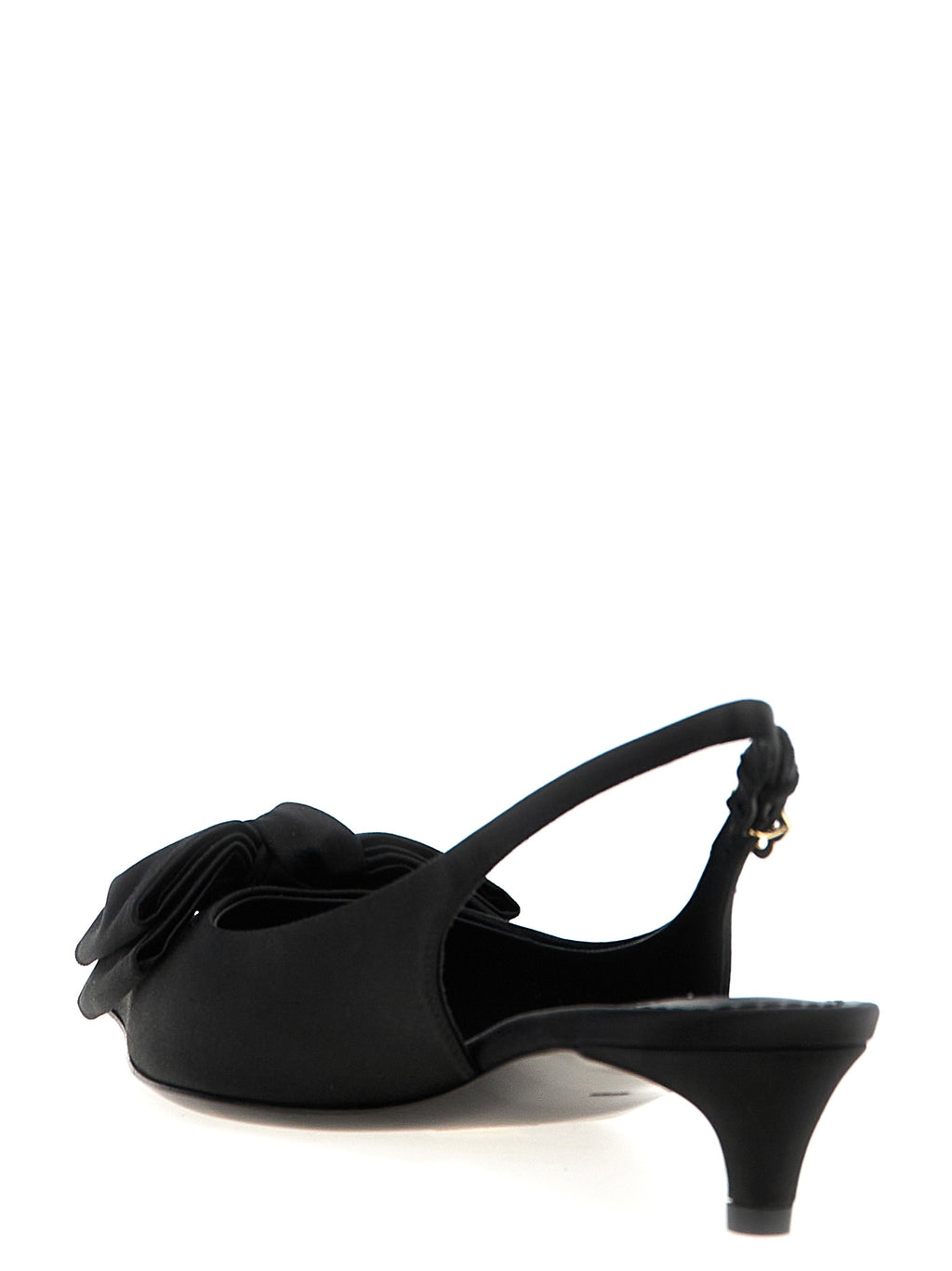 Dolce & Gabbana Black Viscose Mid Heel Pumps