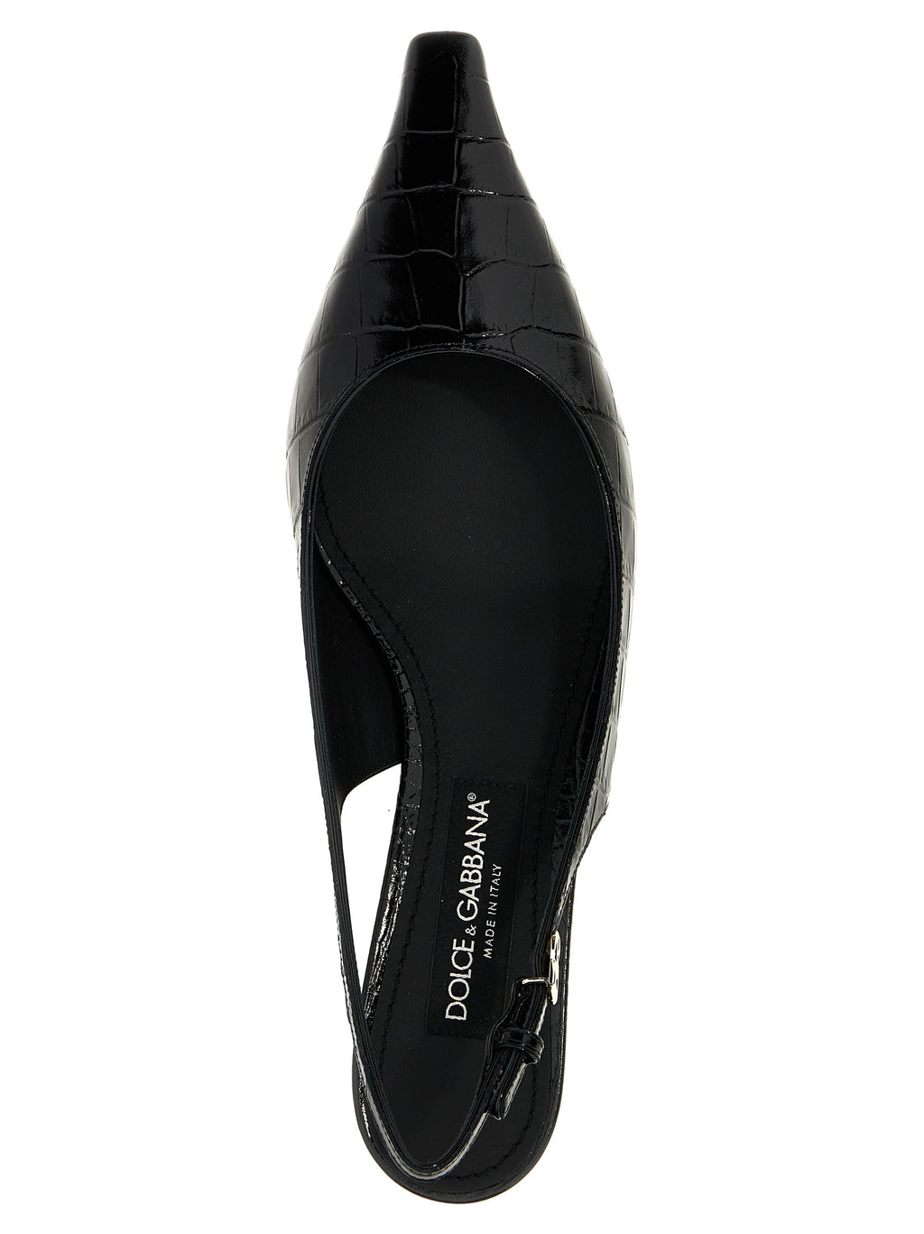 Dolce & Gabbana Black Calfskin Mid Heel Pumps