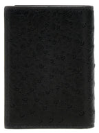 Valentino Garavani Black Ostrich Skin Cardholder