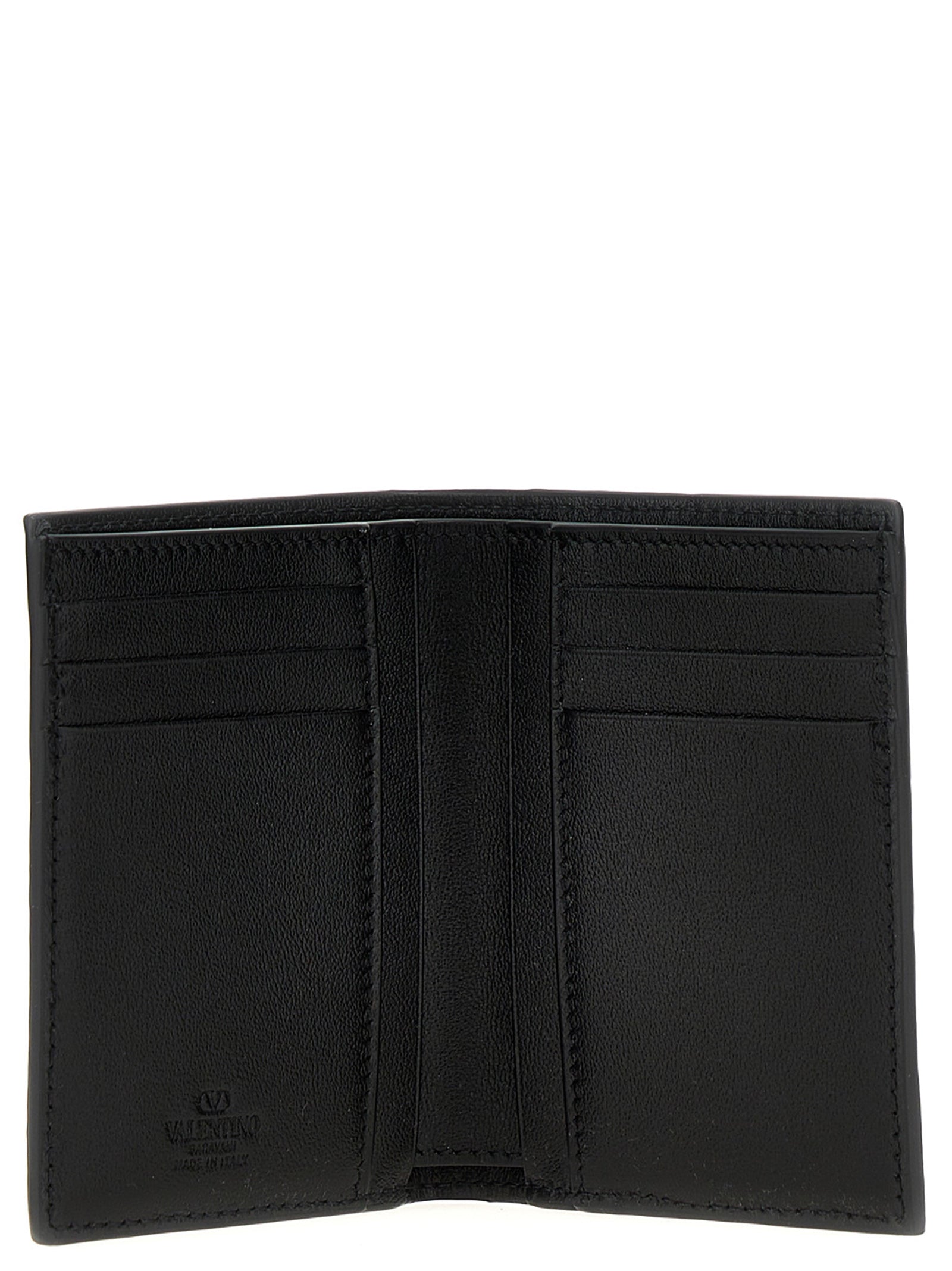Valentino Garavani Black Ostrich Skin Cardholder