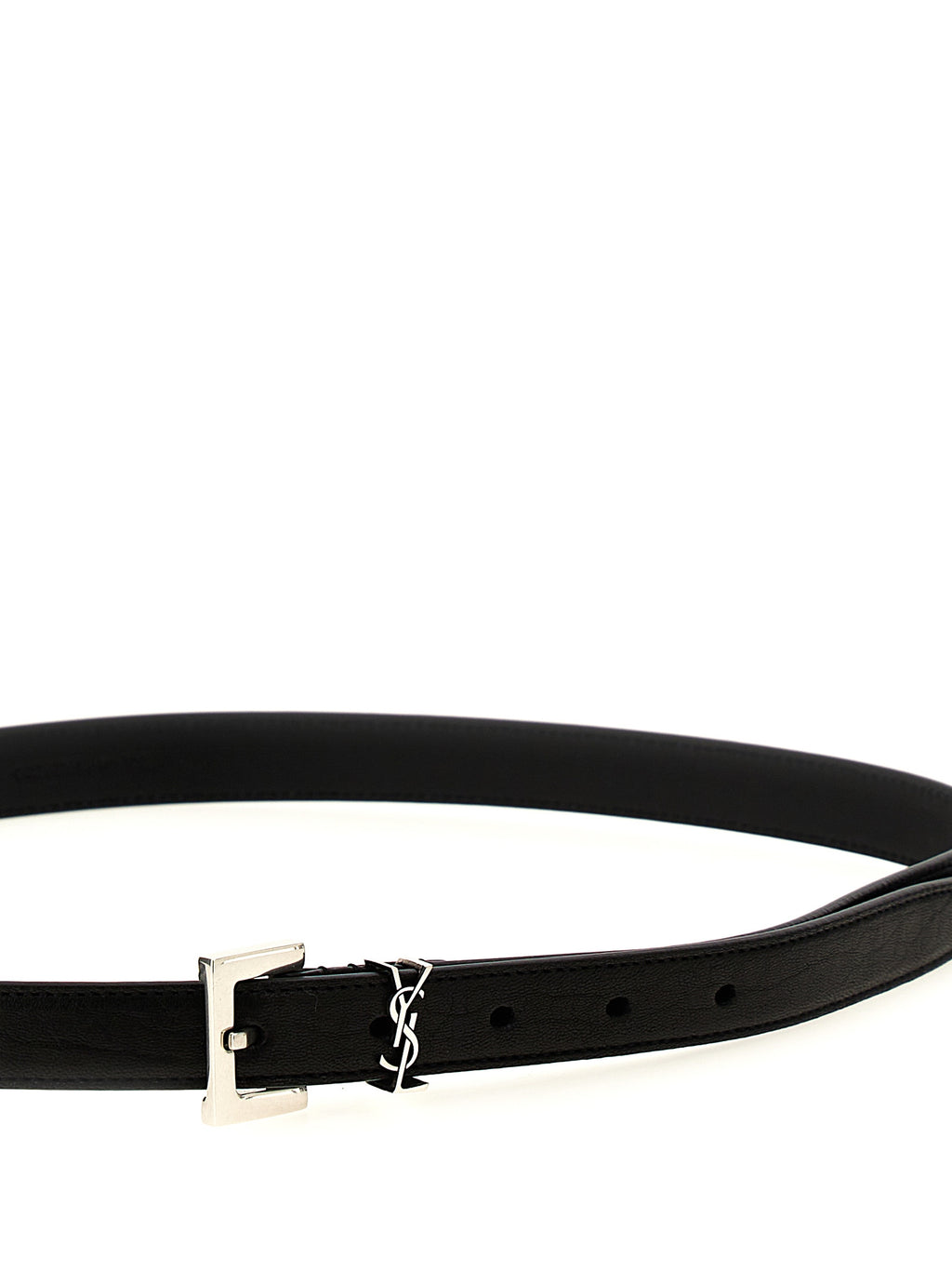 Saint Laurent Black Leather Regular Belt