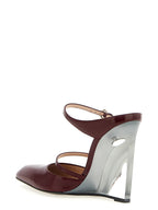 Gucci Red Leather Wedge Sandals