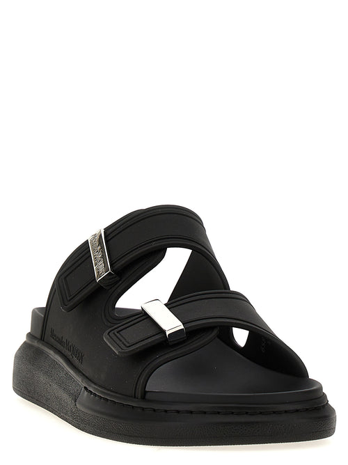 Alexander McQueen Black Rubber Slides