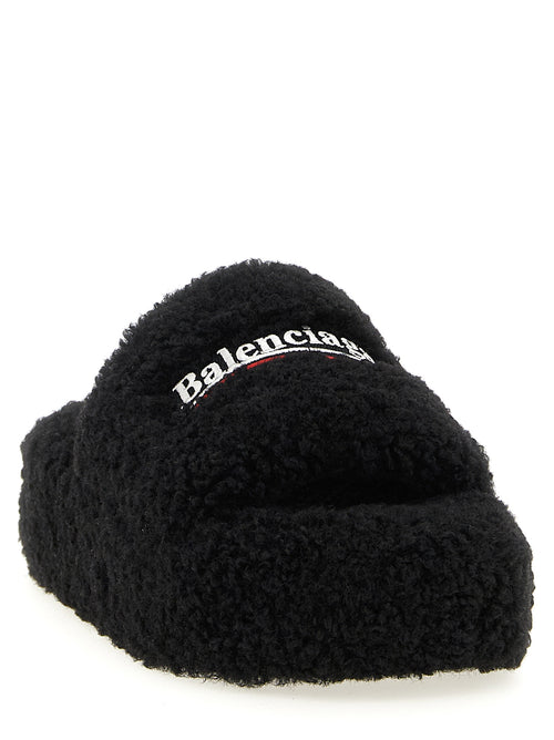 Balenciaga Black Polyester Slides