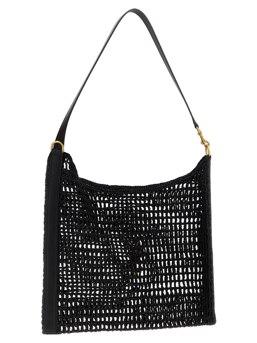 Saint Laurent Black Raffia Shoulder Bag