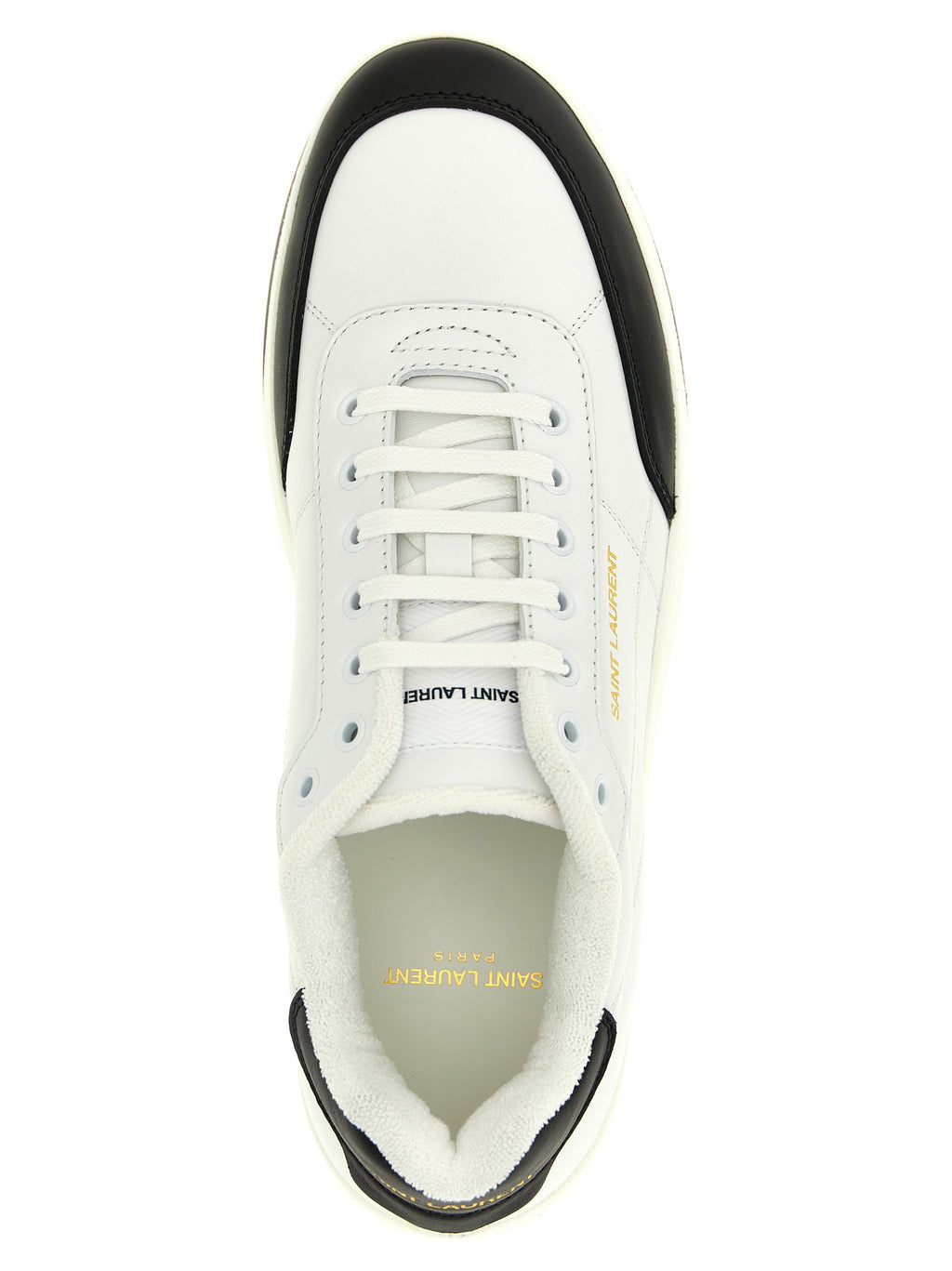 Saint Laurent Bicolor Calfskin Low Top Sneakers