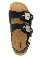 Balenciaga Black Calfskin Flat Sandals
