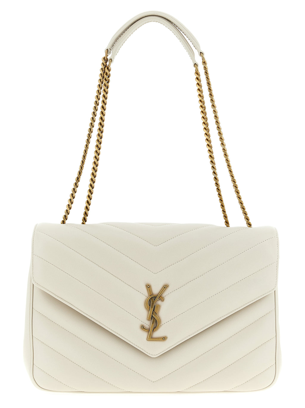 Saint Laurent Beige Lamb Leather Shoulder Bag