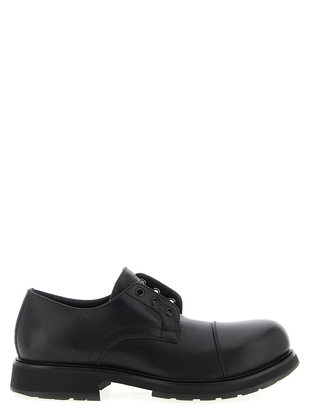 Balenciaga Black Bull Skin Slip-On Loafers