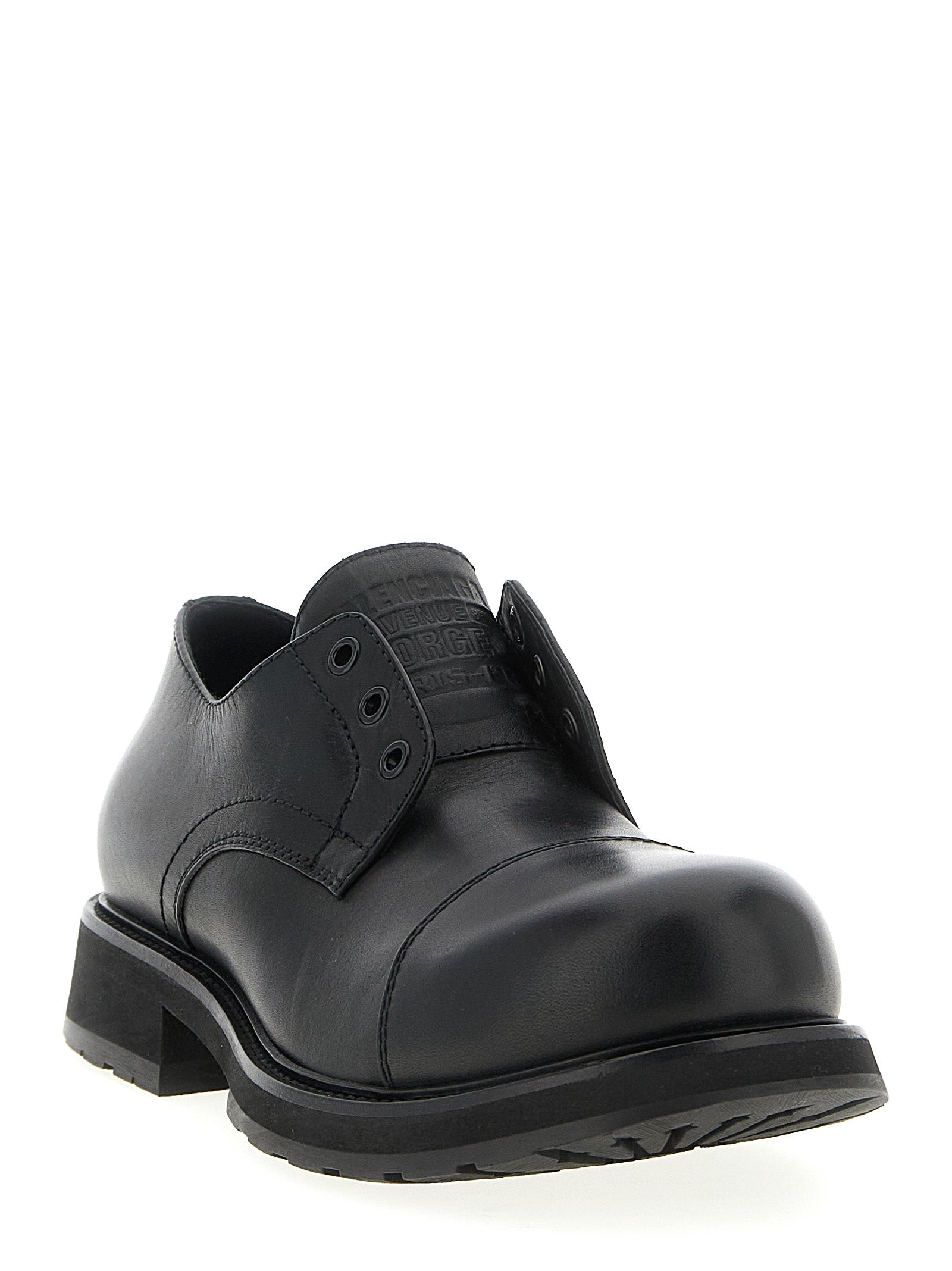 Balenciaga Black Bull Skin Slip-On Loafers