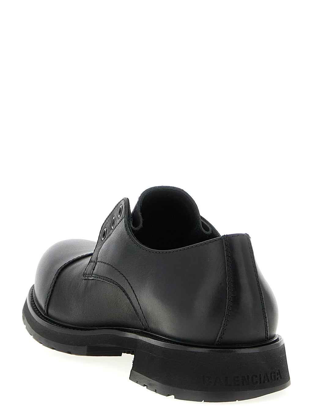 Balenciaga Black Bull Skin Slip-On Loafers