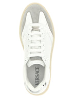 Versace White Calfskin Low Top Sneakers