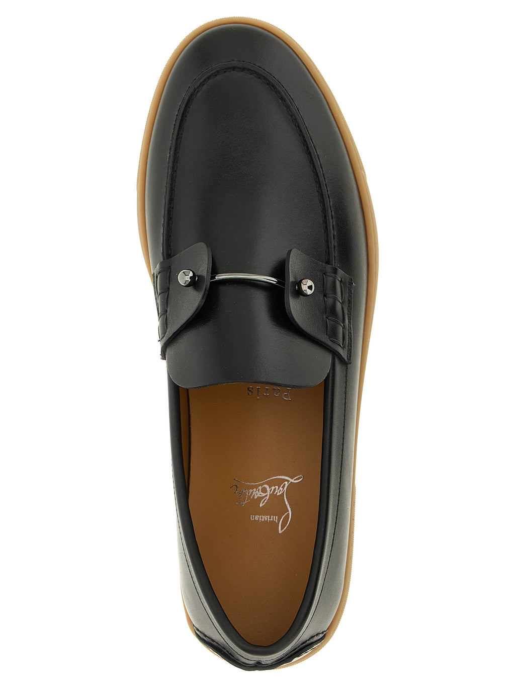 Christian Louboutin Black Calfskin Slip-On Loafers