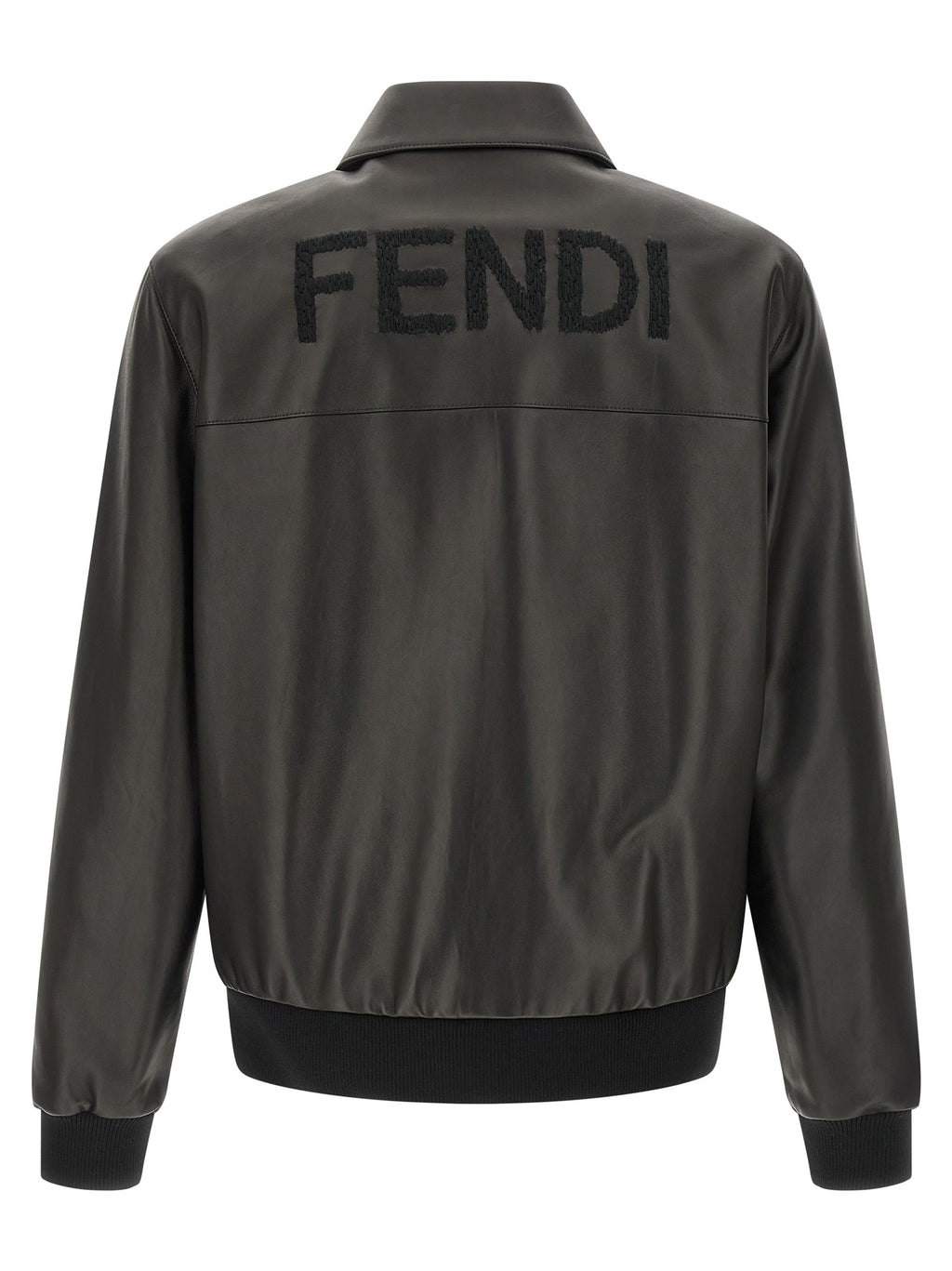Fendi Black Lamb Leather Leather Jacket