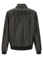 Fendi Black Lamb Leather Leather Jacket