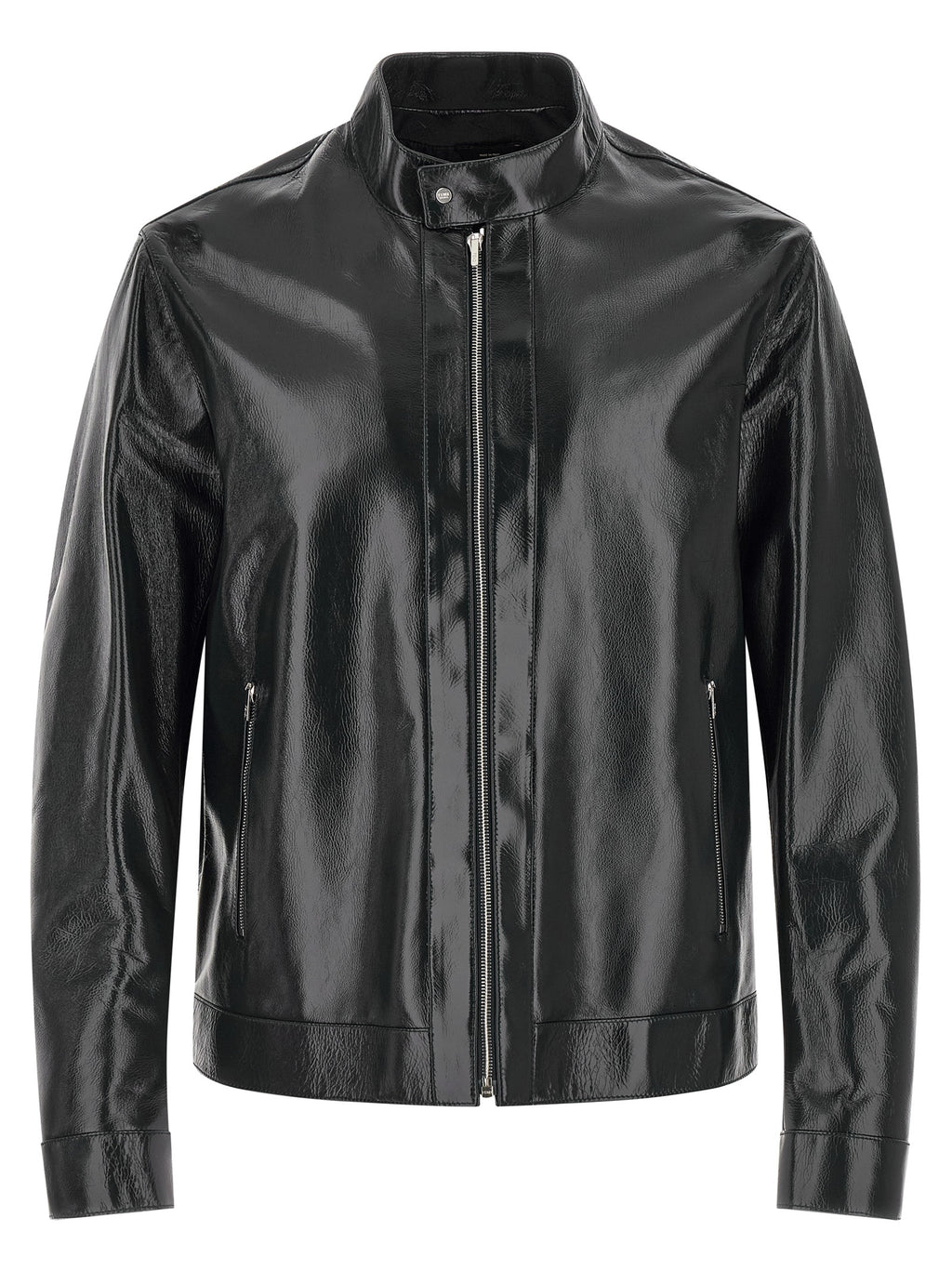 Fendi Blue Lamb Leather Leather Jacket