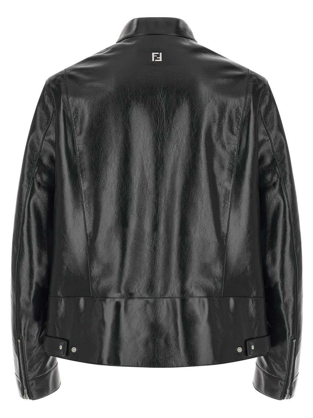 Fendi Blue Lamb Leather Leather Jacket