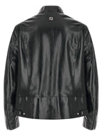Fendi Blue Lamb Leather Leather Jacket