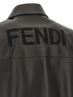 Fendi Black Lamb Leather Leather Jacket