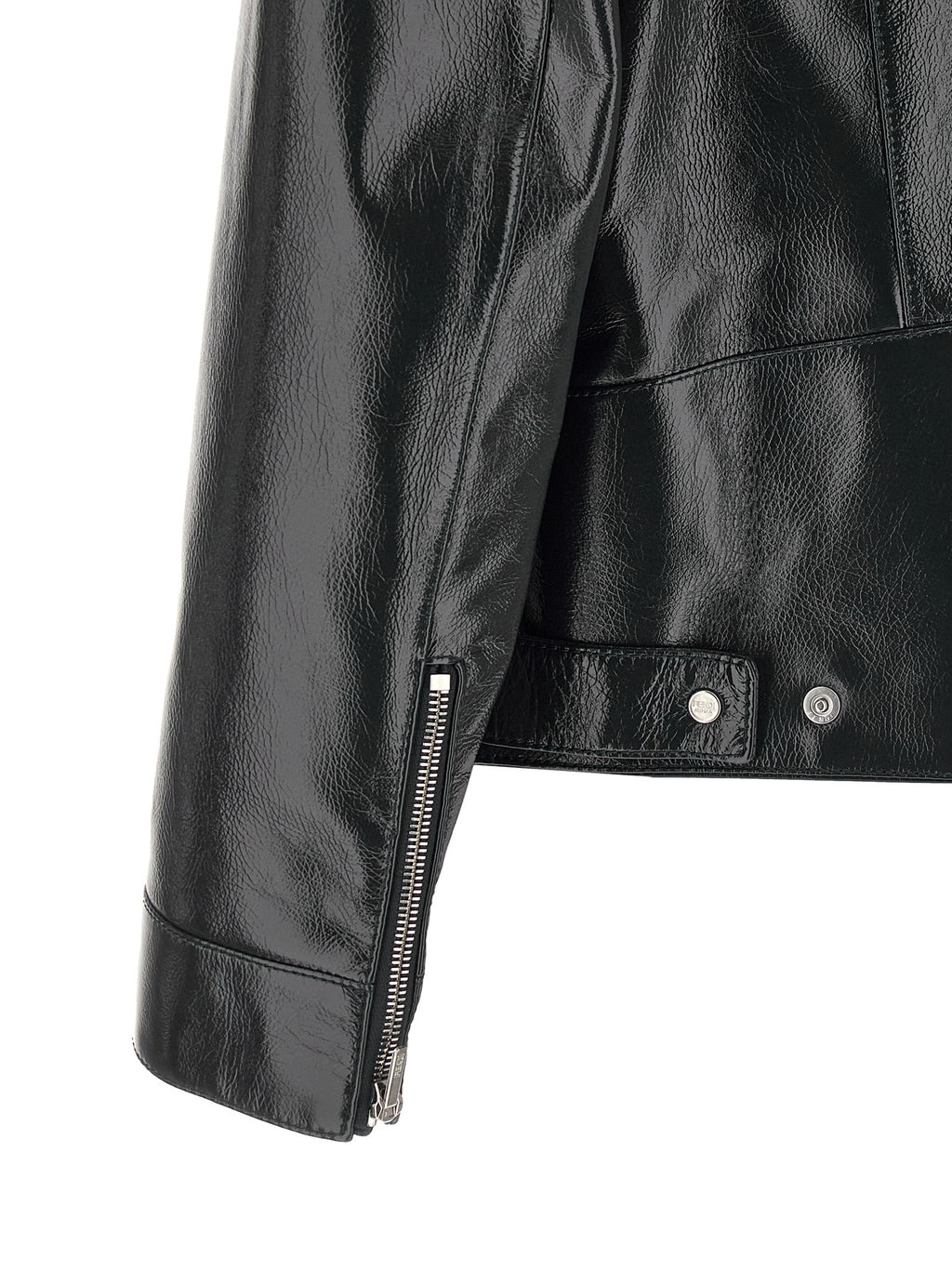 Fendi Blue Lamb Leather Leather Jacket
