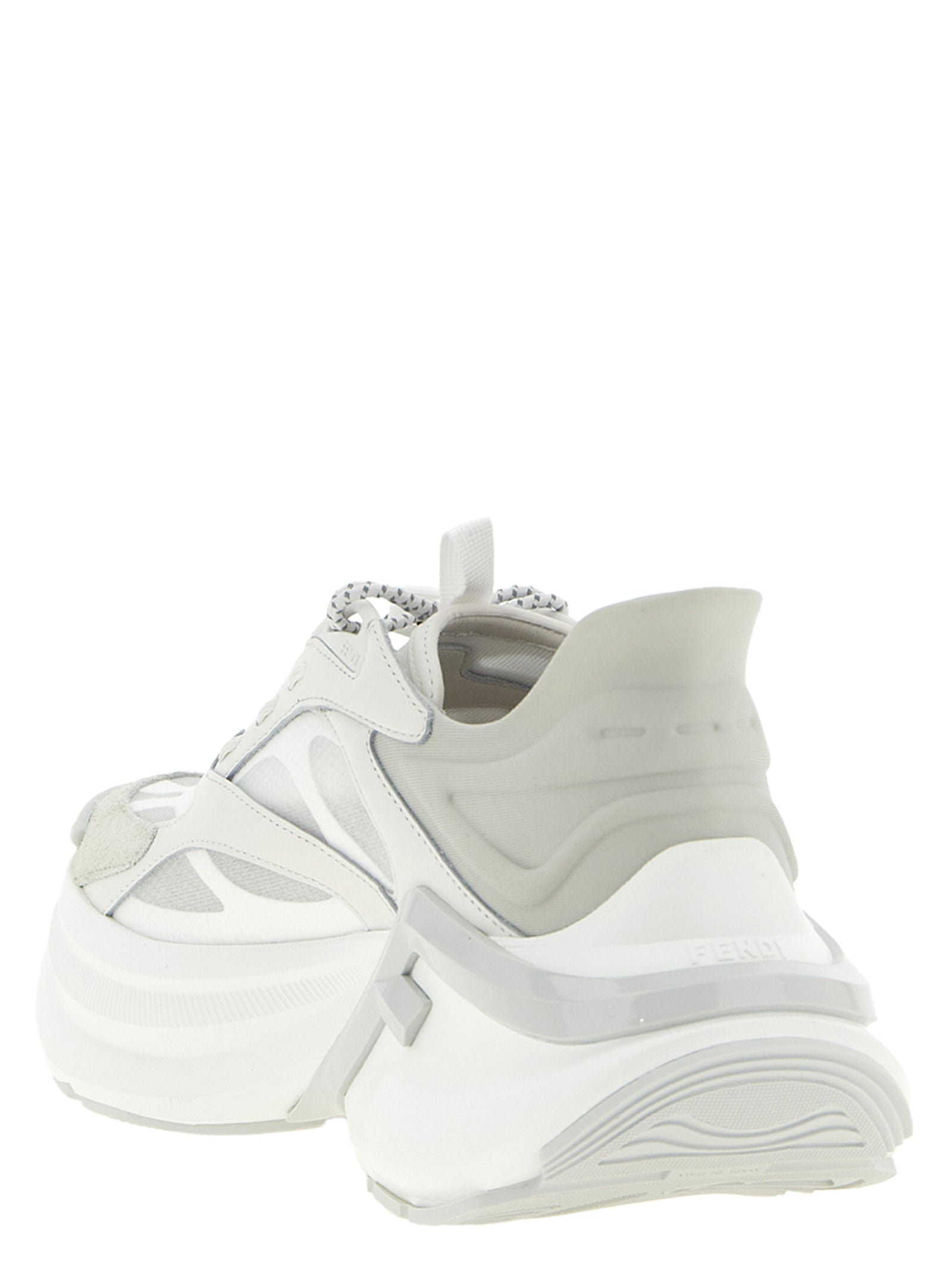Fendi Gray Calfskin Athletic Sneakers