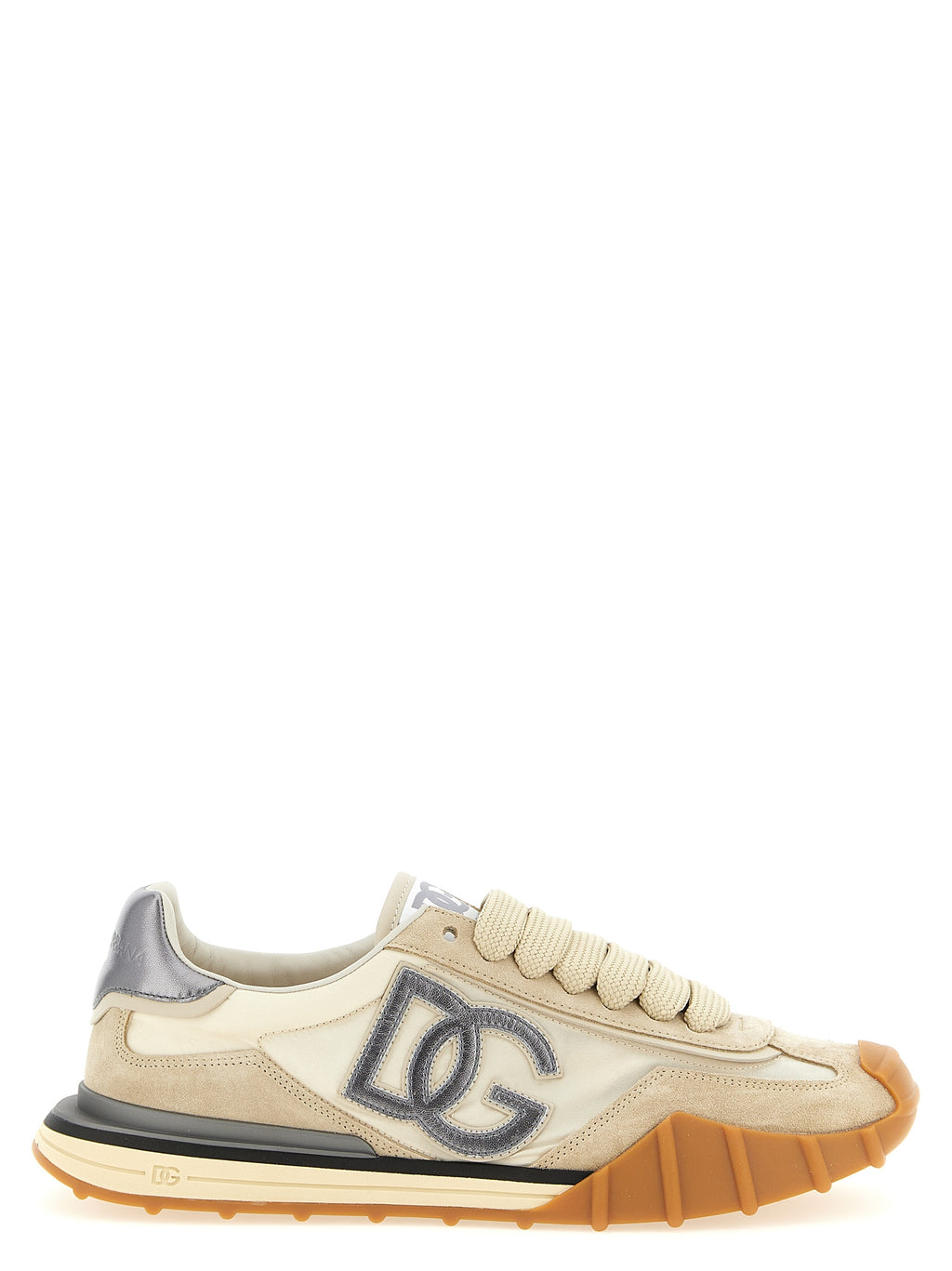 Dolce & Gabbana Silver Calfskin Athletic Sneakers