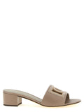 Dolce & Gabbana Gray Calfskin Mules