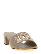 Dolce & Gabbana Gray Calfskin Mules
