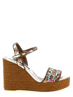 Multicolor Polyamide Wedge Sandals