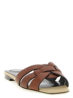 Saint Laurent Brown Calfskin Slides
