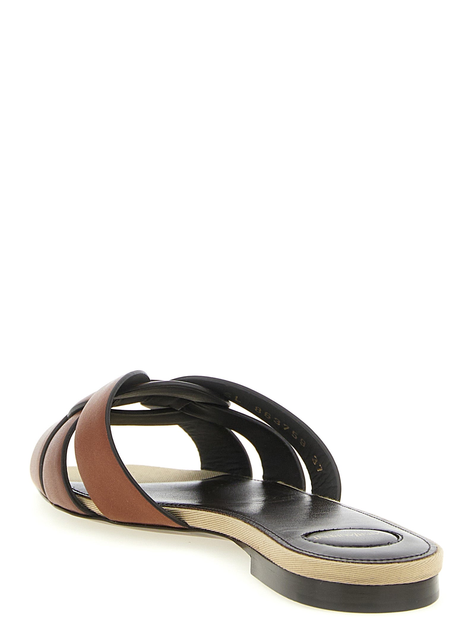 Saint Laurent Brown Calfskin Slides