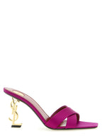 Saint Laurent Fuchsia Viscose Stiletto Heel Sandals