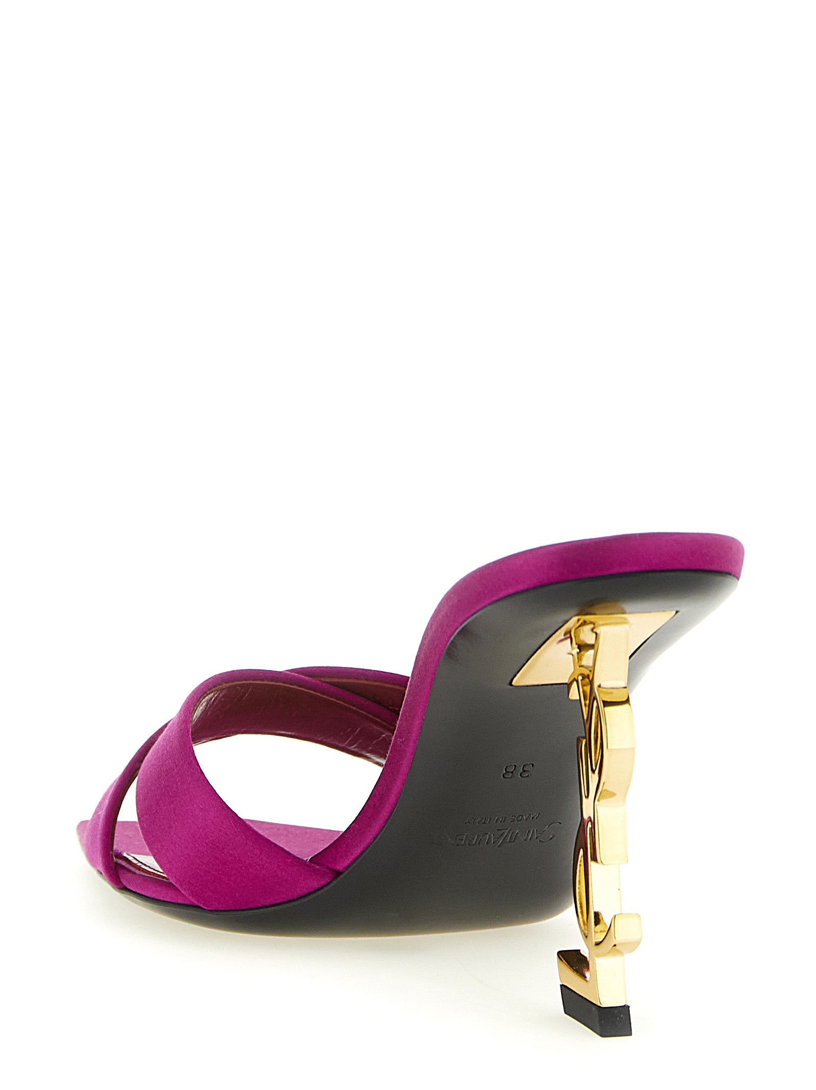 Saint Laurent Fuchsia Viscose Stiletto Heel Sandals