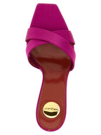 Saint Laurent Fuchsia Viscose Stiletto Heel Sandals