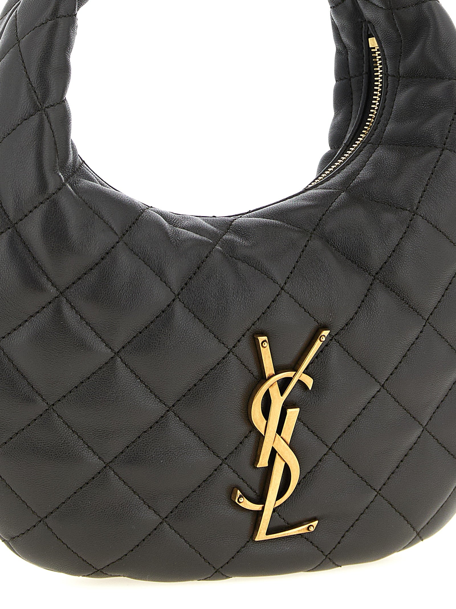 Saint Laurent Brown Lamb Leather Handbag