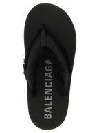 Balenciaga Black Viscose Slides