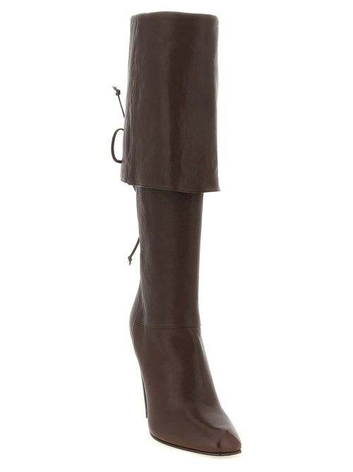 Alexander McQueen Brown Lamb Leather Over The Knee