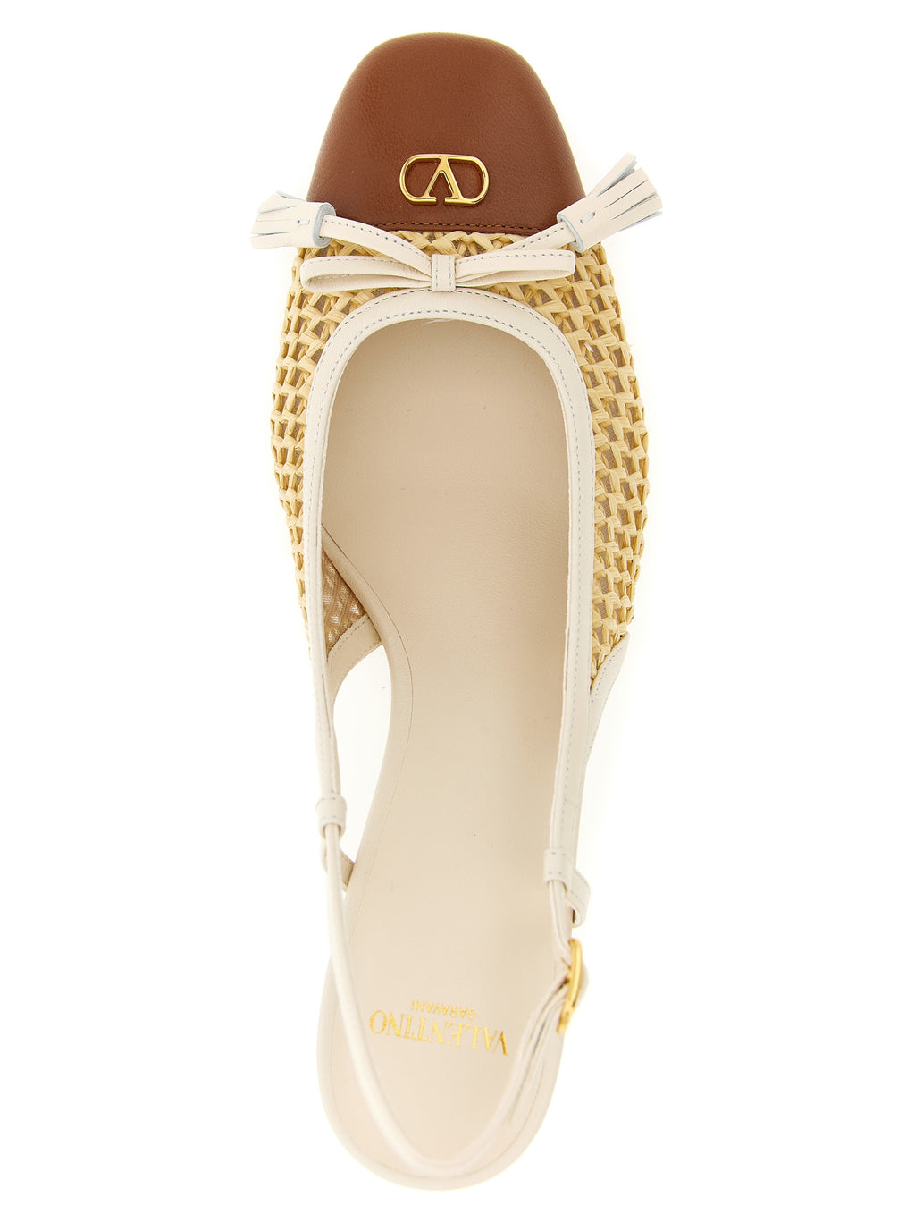 Valentino Garavani Beige Goatskin Mid Heel Pumps