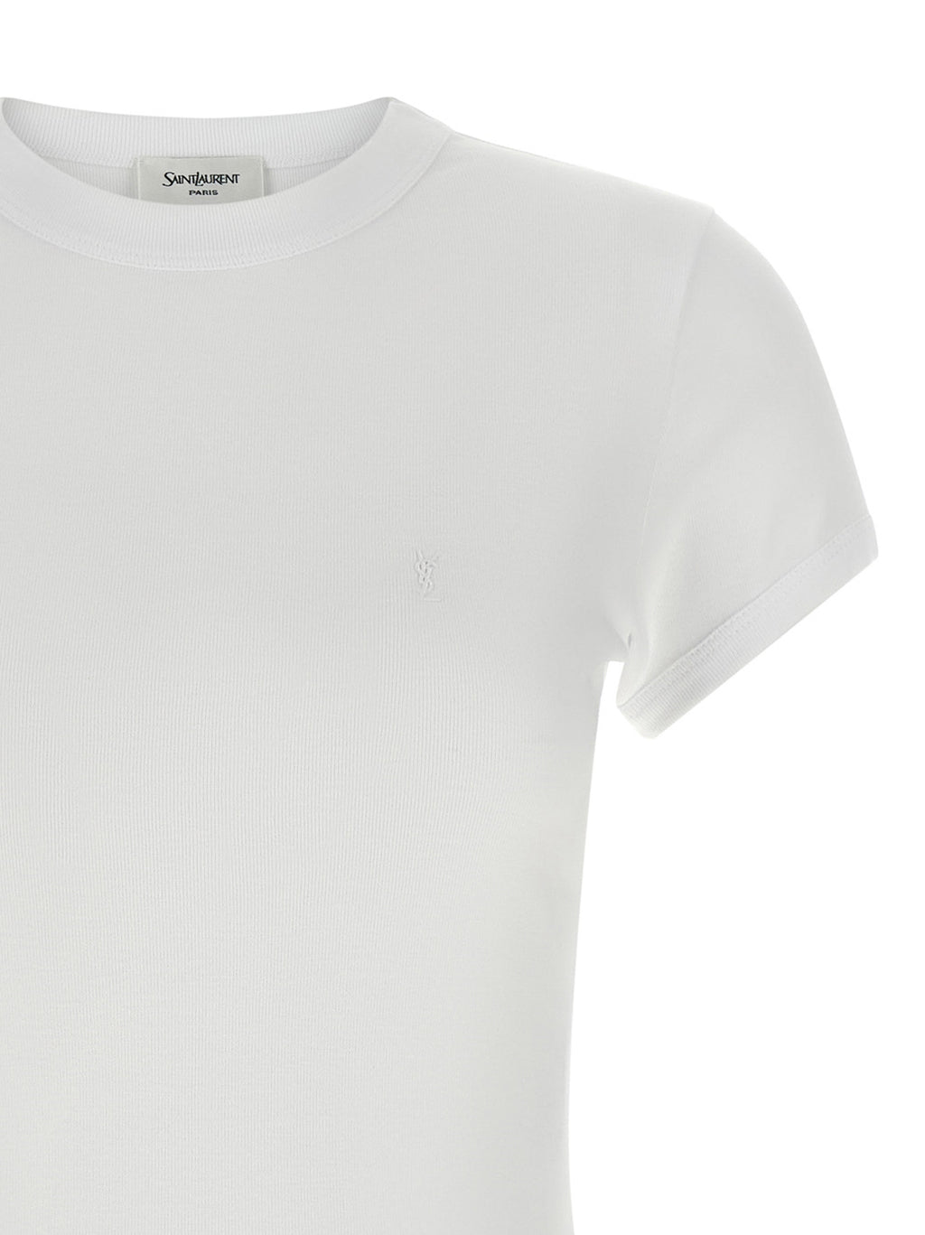 Saint Laurent White Cotton T-Shirt
