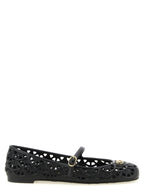 Valentino Garavani Black Polyvinyl Ballet Flats