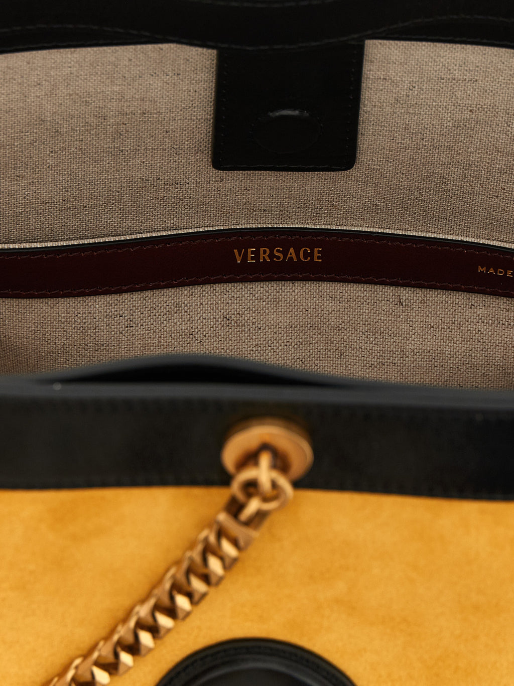 Versace Bicolor Calfskin Shoulder Bag