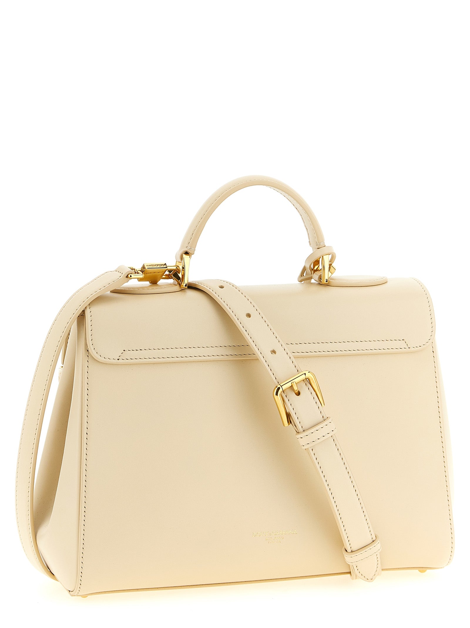 Dolce & Gabbana White Lamb Leather Handbag