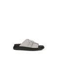 Alexander McQueen Gray Calf Leather Bos Taurus Platform Sandals